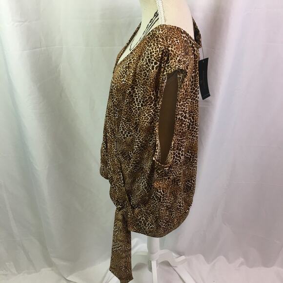 Worthington Alfie Animal Sleeveless Wrap Top Brown XXL - Picture 10 of 14